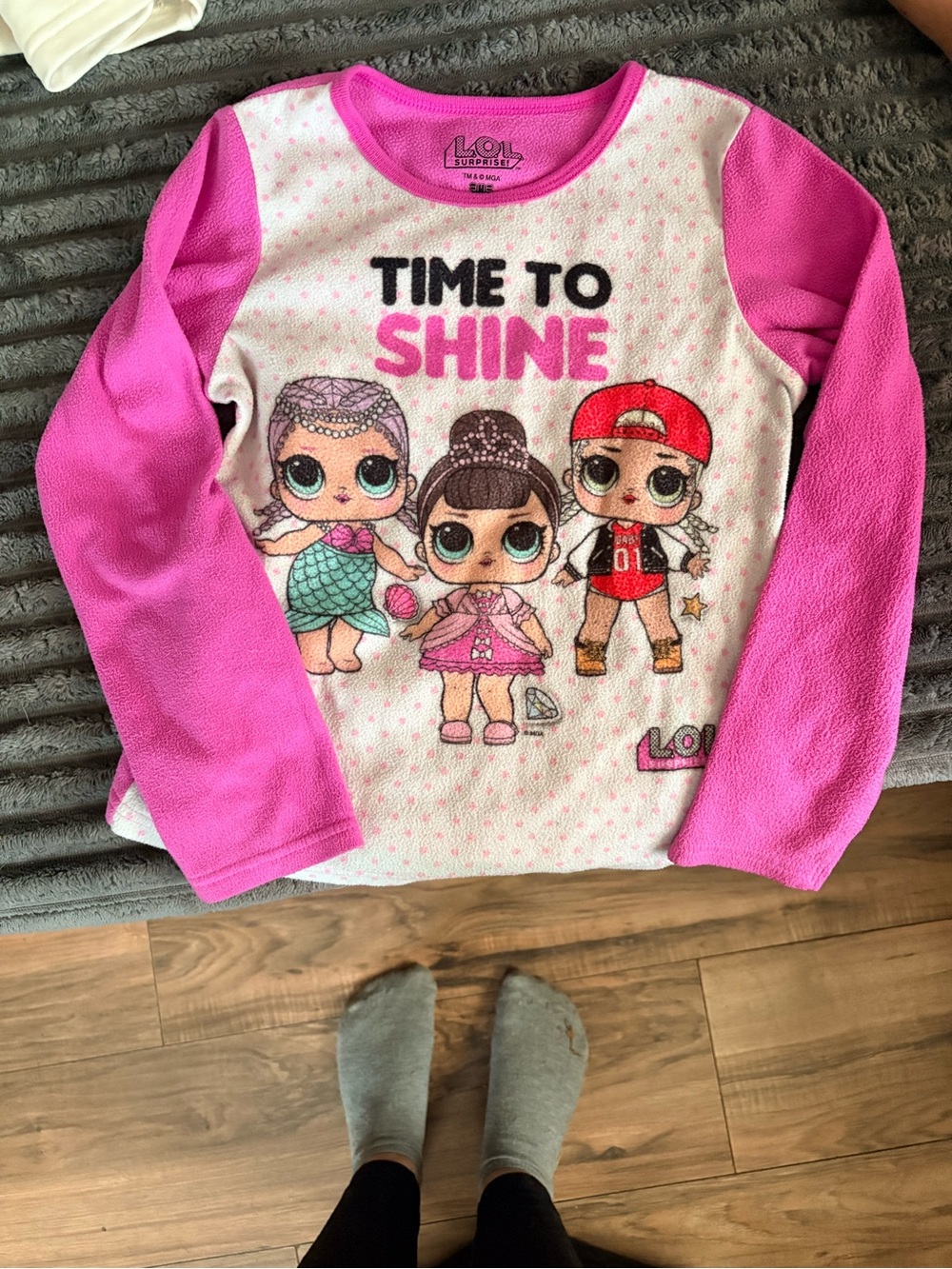 L.O.L. Surprise! Pink and White 'Time To Shine' Long Sleeve Tee